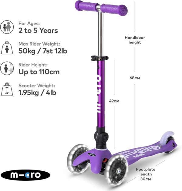 Mini Deluxe Foldable Led Scooter - Image 5