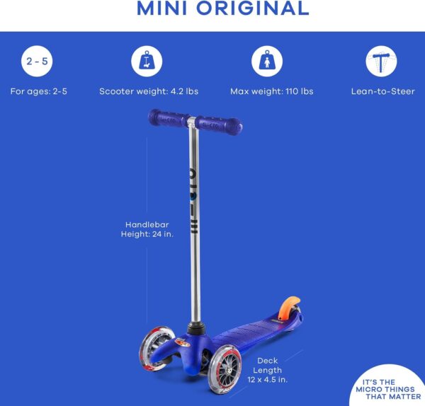 Kickboard Mini Original 3-Wheeled Blue - Image 4
