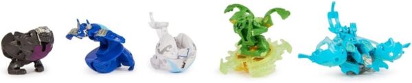 Bakugan Blue Base Battle Pack Action Figure Set, Special Attack Ventri, Special Attack Dragonoid, Titanium Bruiser, Titanium Trox, Smoke - Image 3