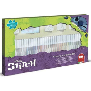 36x Felt Tip Pens & Stamps Set Stitch