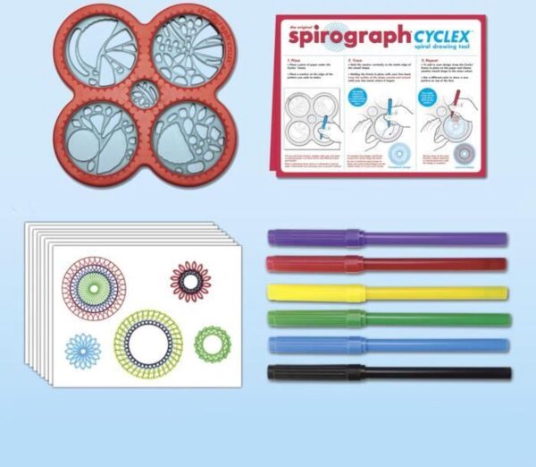 Spirograph Cyclex Set - Art Kit - Rotating Stencil Wheel Creates Countless Designs - Image 4