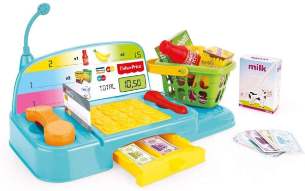 Kids Toy Cash Register Shopping Checkout Till Money Food Role Play - Image 2