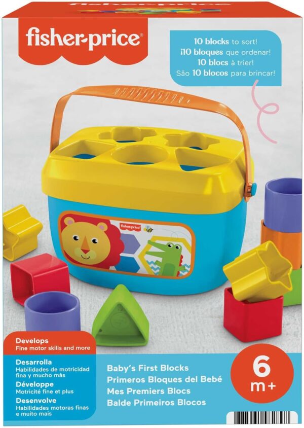 Stacking Toy Baby's First Blocks Set Of 10 Shapes For Sorting Play For Infants - Image 4