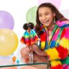 Barbie Extra Doll And Accessories with Afro-Puffs In Shaggy Rainbow Coat - Image 3