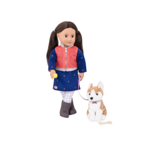 Leslie, 18-inch Doll & Pet Set