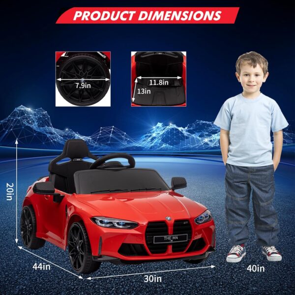 12V Electric Ride On Car W/Rc,Licensed By Bmw M4 Toddler Electric Vehicle - Image 3