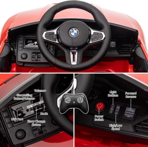 12V Electric Ride On Car W/Rc,Licensed By Bmw M4 Toddler Electric Vehicle - Image 4