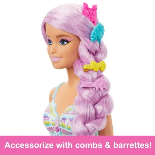 Barbie Mermaid Doll with 7-Inch-Long Pink Fantasy Hair - Image 3