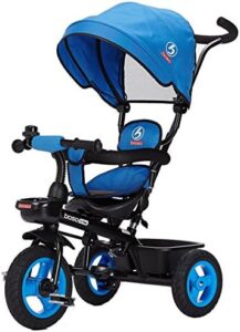 4-in-1 Child Trike, Steel Frame Kids Tricycle