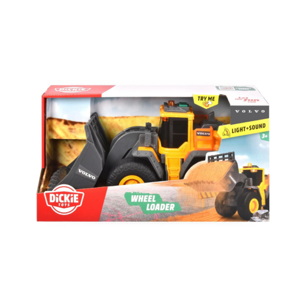 Volvo Wheel Loader - 23cm Wheel Loader With Large Shovel, Light And Sound Effects, Construction Toy - Image 2