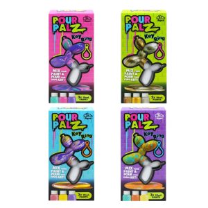 Pour Palz Mini Balloon Dog W/ Keyring (4 Asst.). 2 X Pdu / Outer