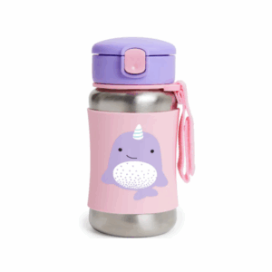 Zoo Stainless Steel Straw Bottle-Narwhal