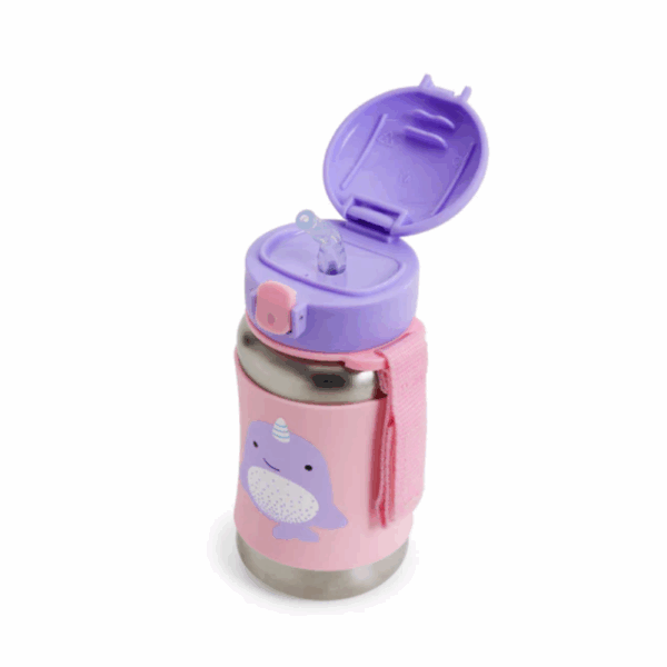 Zoo Stainless Steel Straw Bottle-Narwhal - Image 2