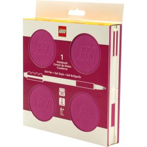 Lego Notebook With Gel Pen Paper WrapSquare Red Violet