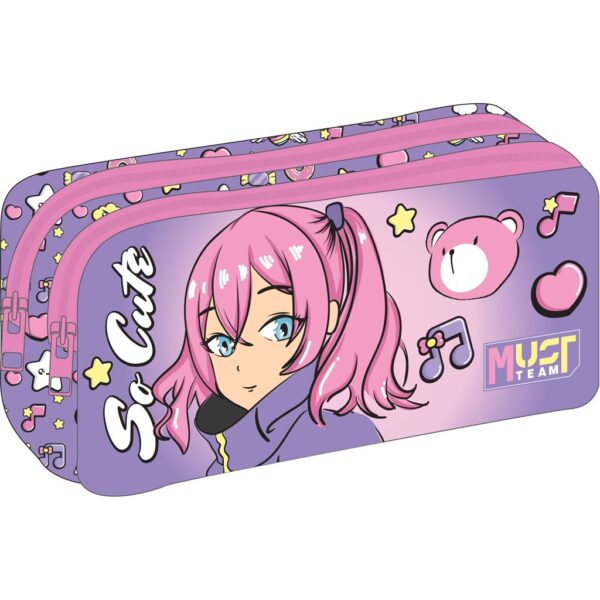 Pencil Case 2 Zippers So Cute