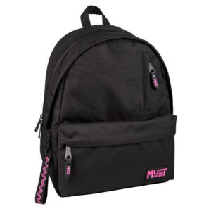Backpack  Monochrome Black With Pink