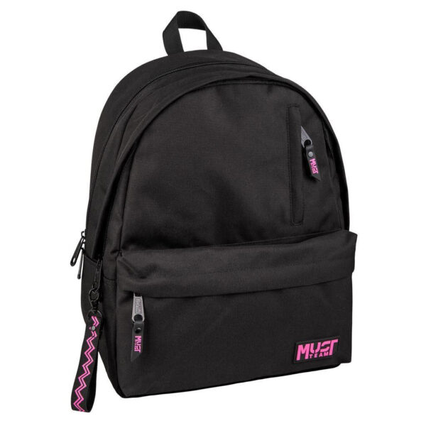 Backpack  Monochrome Black With Pink