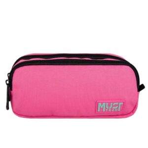 Pencil Case 2 Zippers Pink With Menta