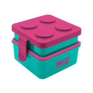 Lunch Box 2 in 1  Plastic with spoon 2 Colors