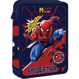 School Pencil Case Double Filled Spider