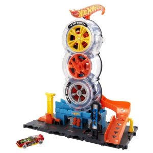 Hot Wheels City Super Twist Tire Shop Play Set